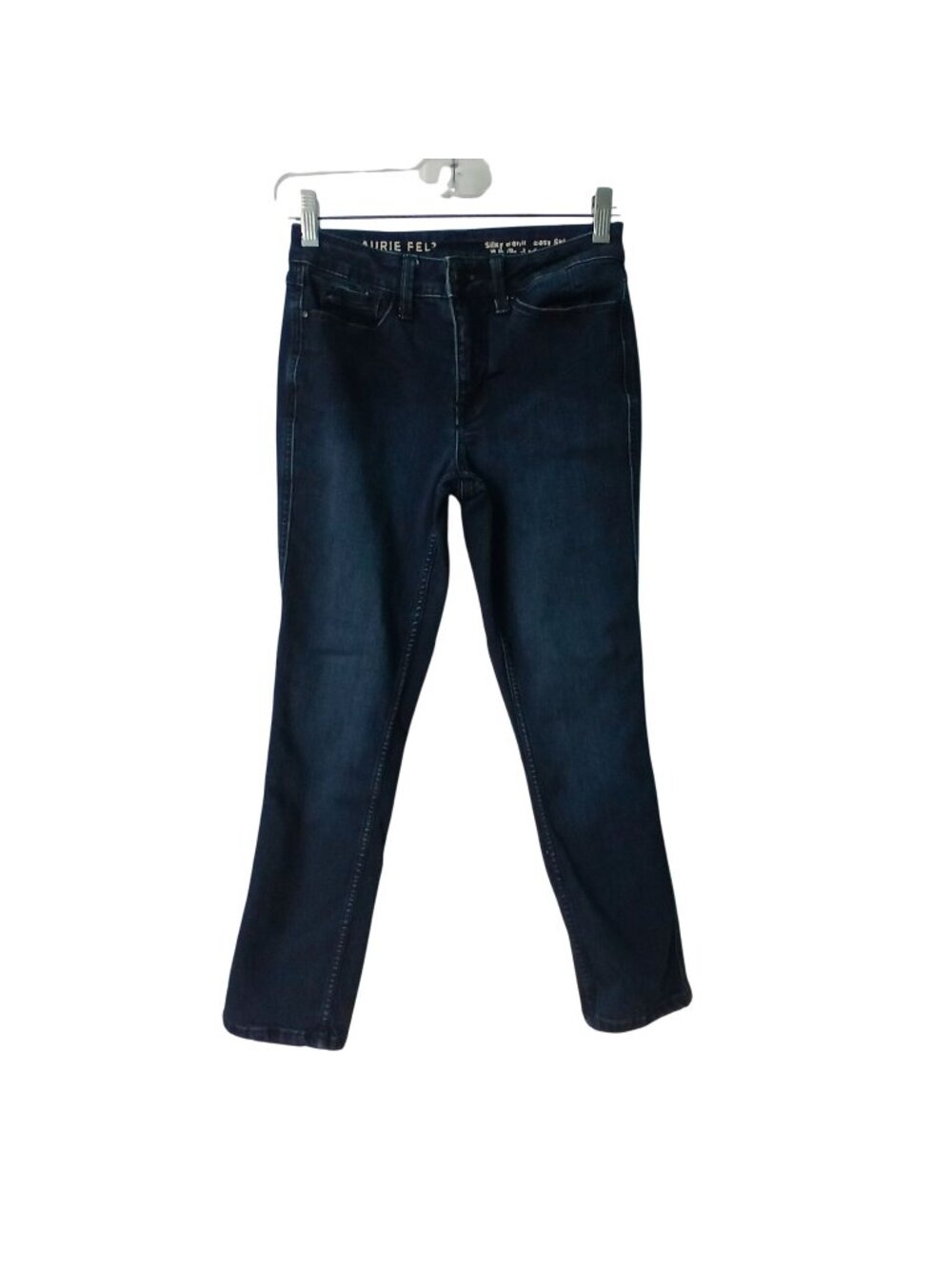 Laurie Felt Silky Denim Easy Skinny Jeans XXSP Dark Wash Mild Fade Stretch #N34